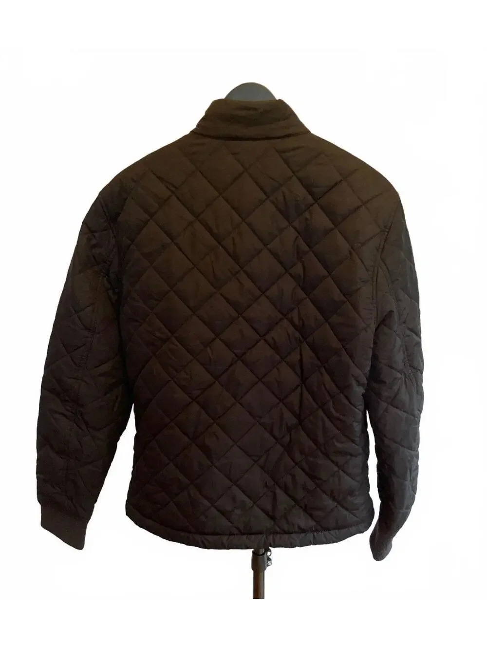 Banana Republic Black Quilted Jacket Men's Medium Snap Zip Lightweight Coat